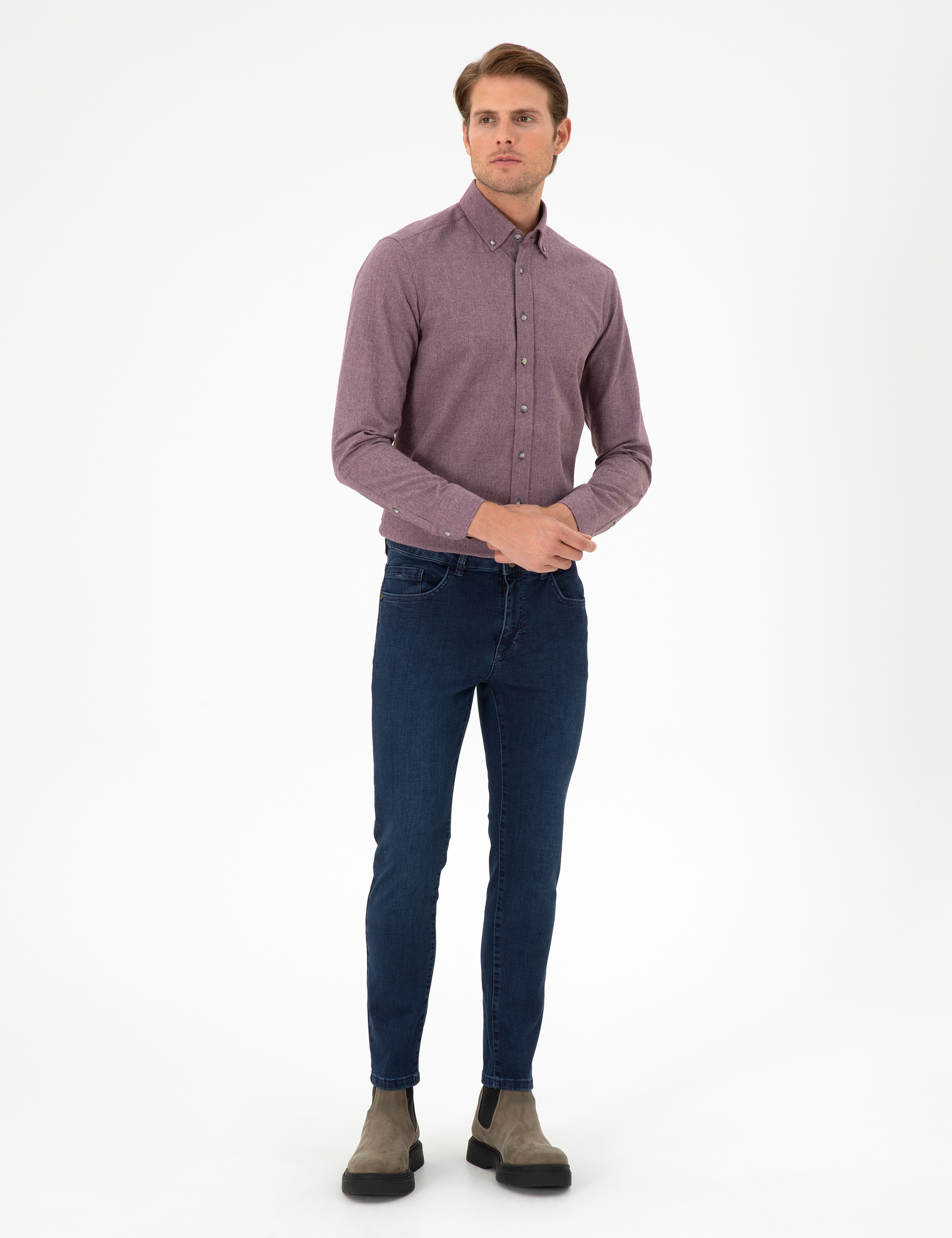 Lacivert Slim Fit Jean Pantolon - Image 3