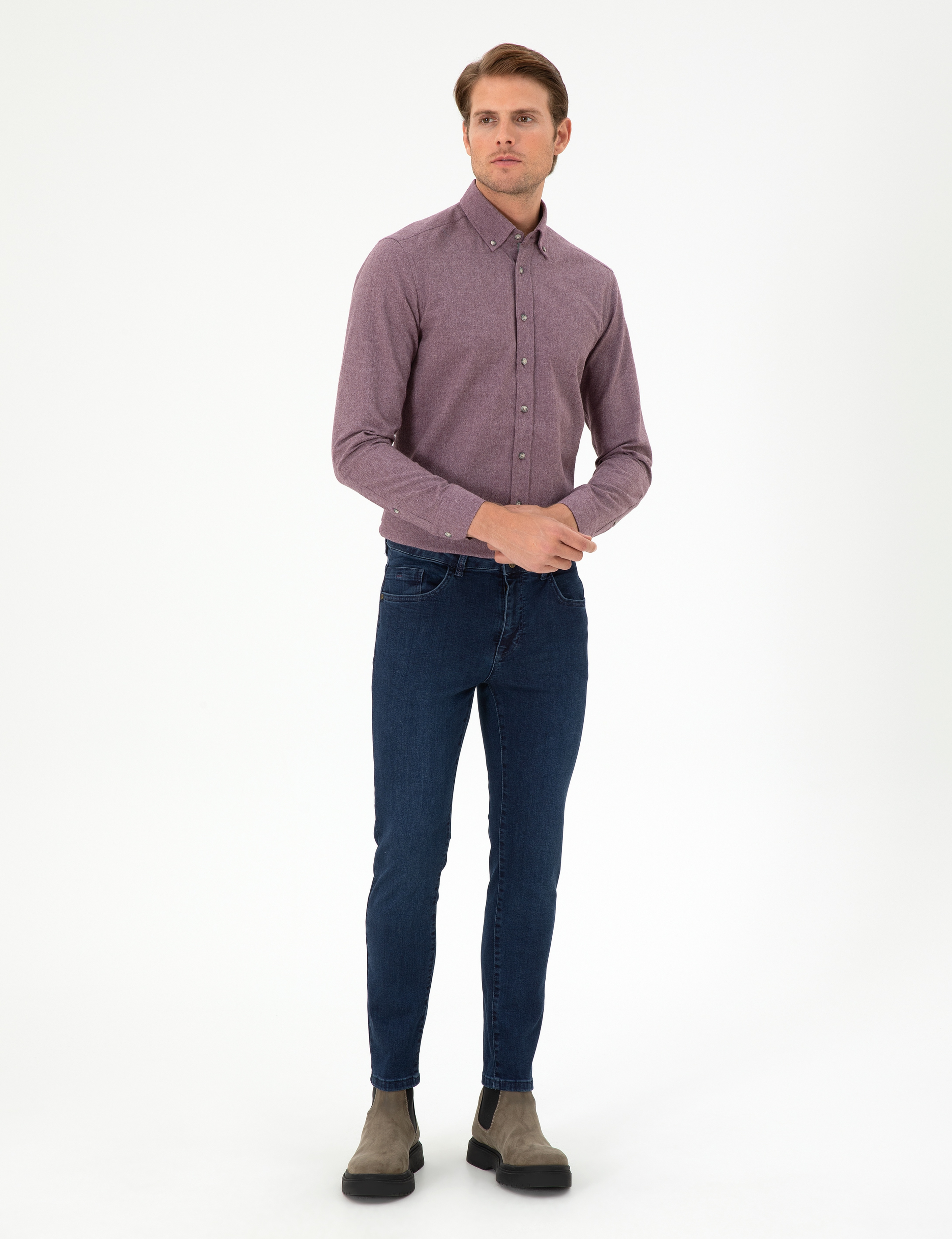 Lacivert Slim Fit Jean Pantolon