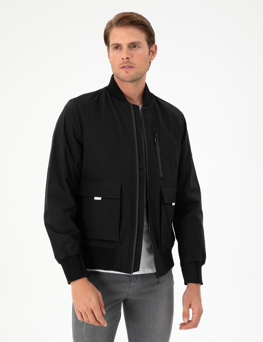 Siyah Regular Fit Mont