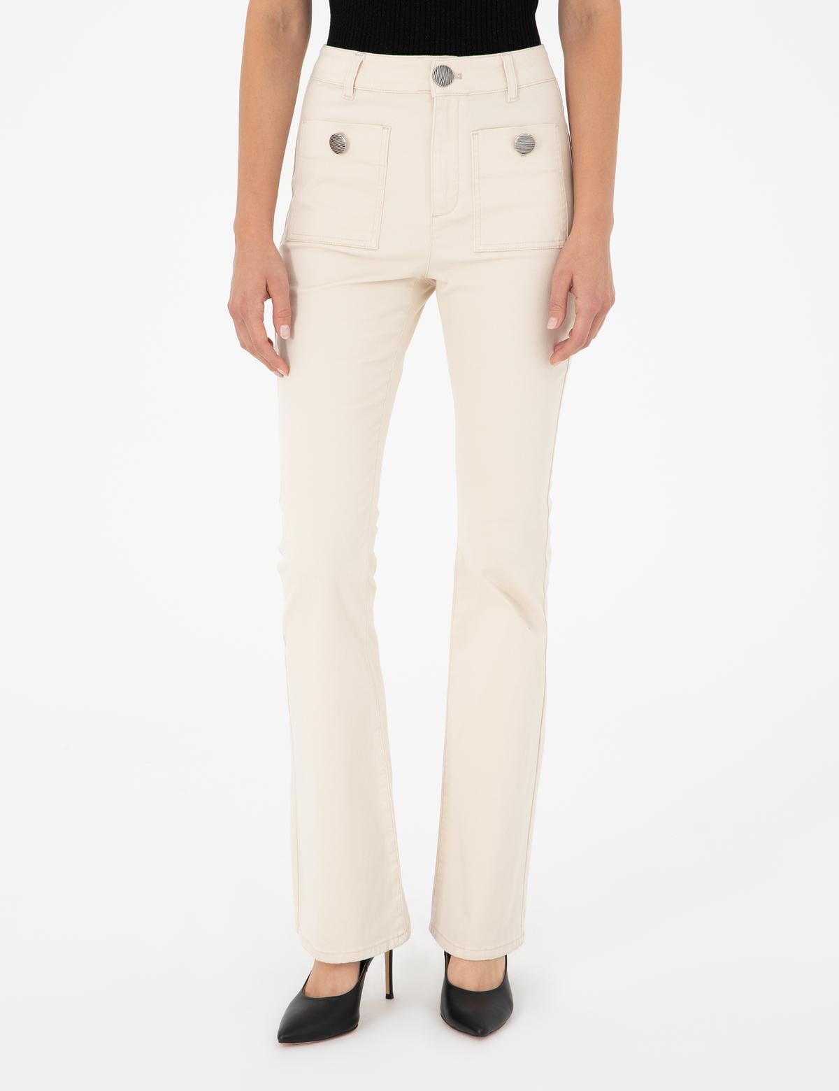 Ekru Flare Fit Pantolon - 50292885002