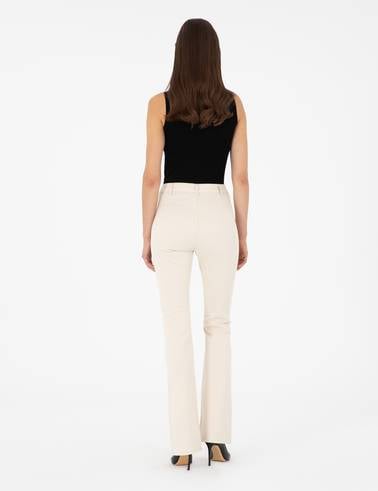 Ekru Flare Fit Pantolon