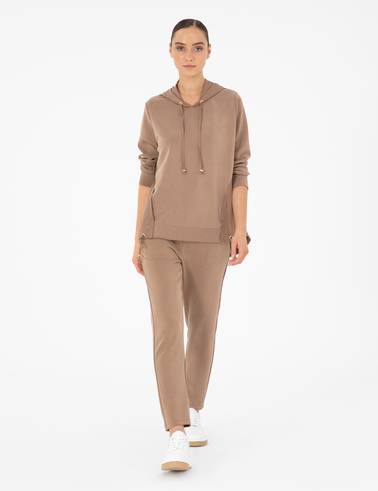 Camel Comfort Fit Modal Kumaş Sweatshirt