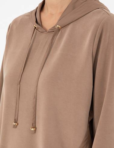 Camel Comfort Fit Modal Kumaş Sweatshirt