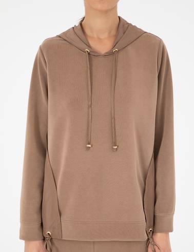 Camel Comfort Fit Modal Kumaş Sweatshirt