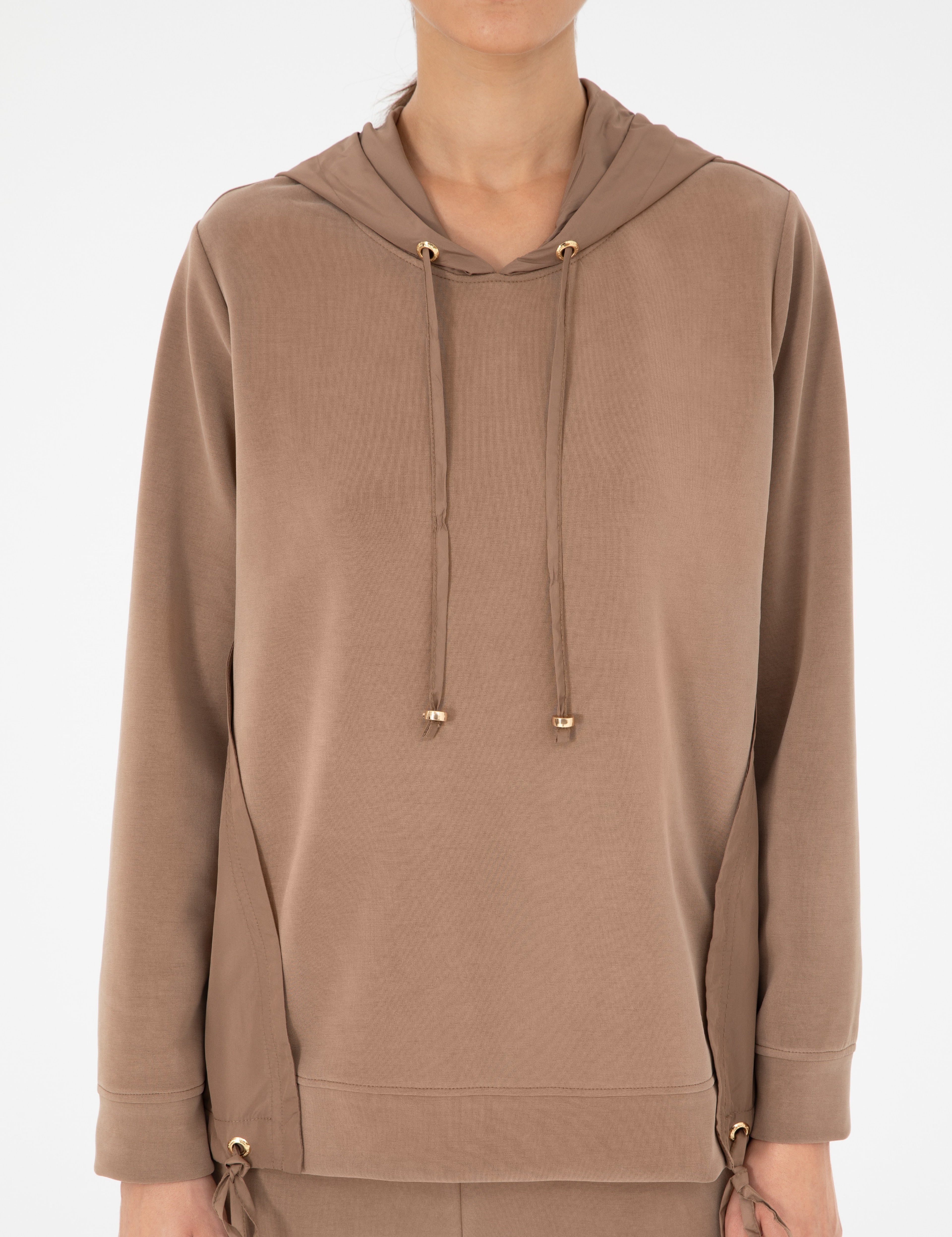 Camel Comfort Fit Modal Kumaş Sweatshirt - Image 6