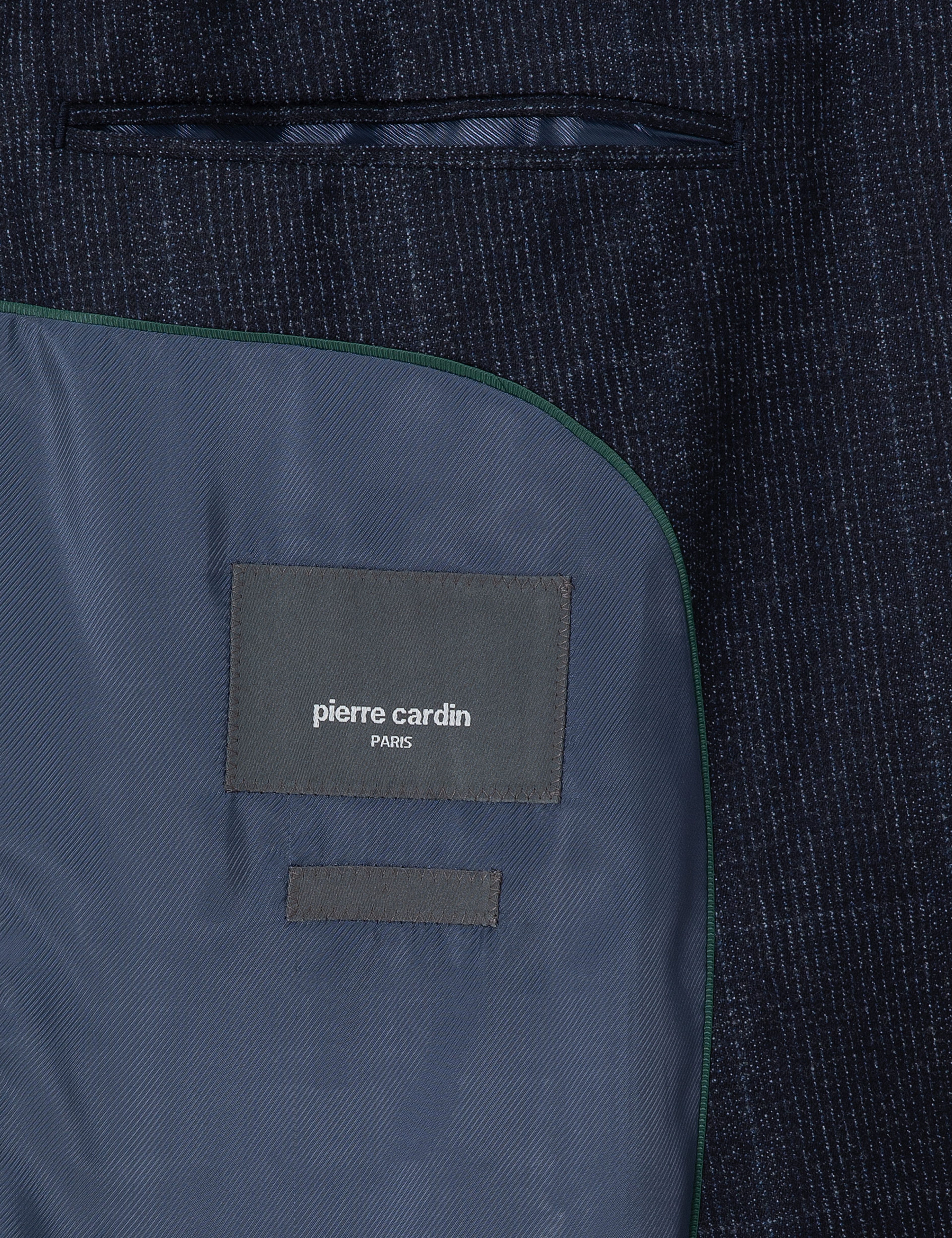 Lacivert Slim Fit Ekose Yün Takım Elbise - Image 6