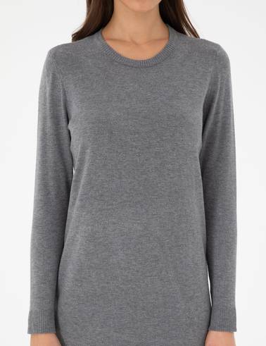 Antrasit Regular Fit Triko Elbise