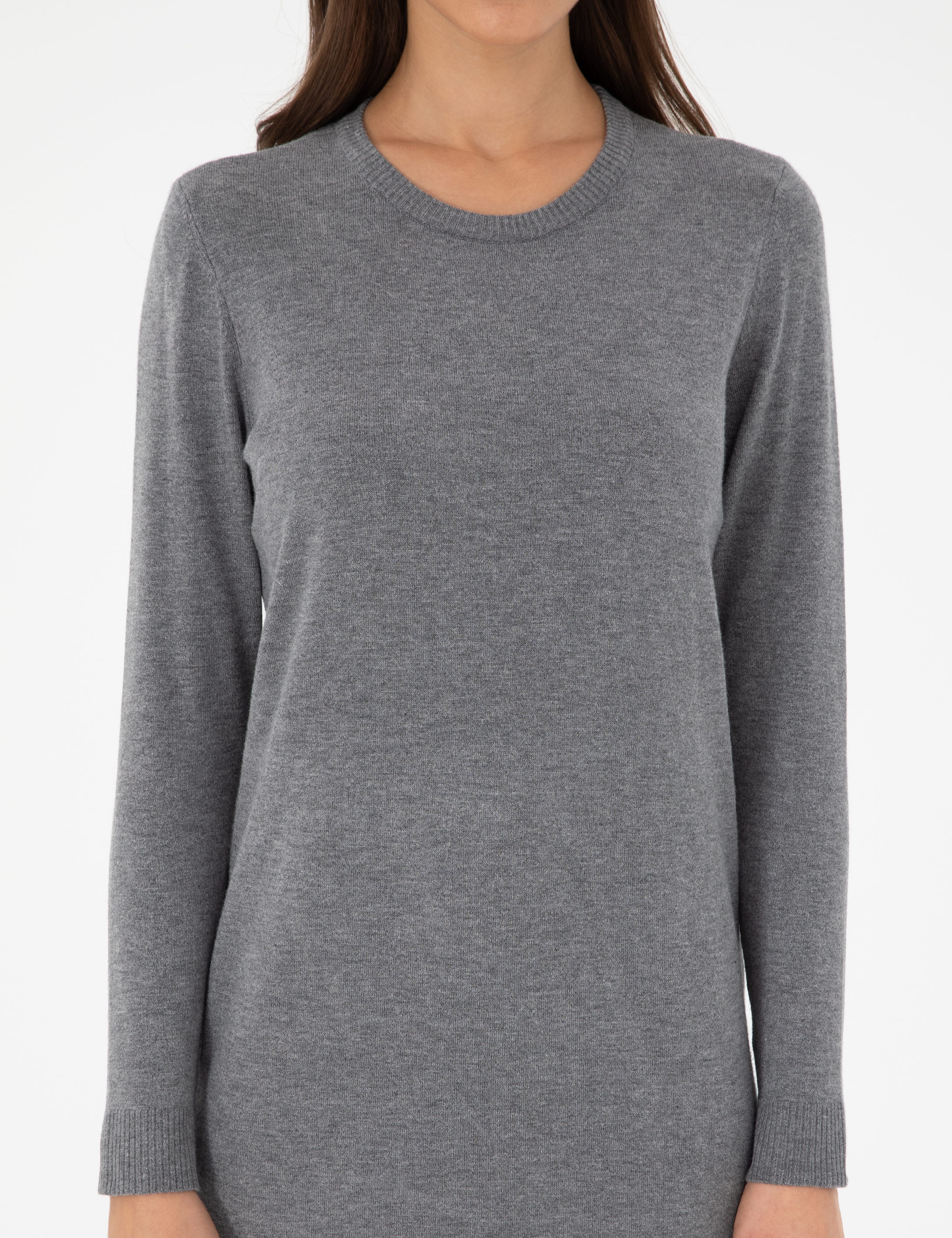 Antrasit Regular Fit Triko Elbise - Image 6
