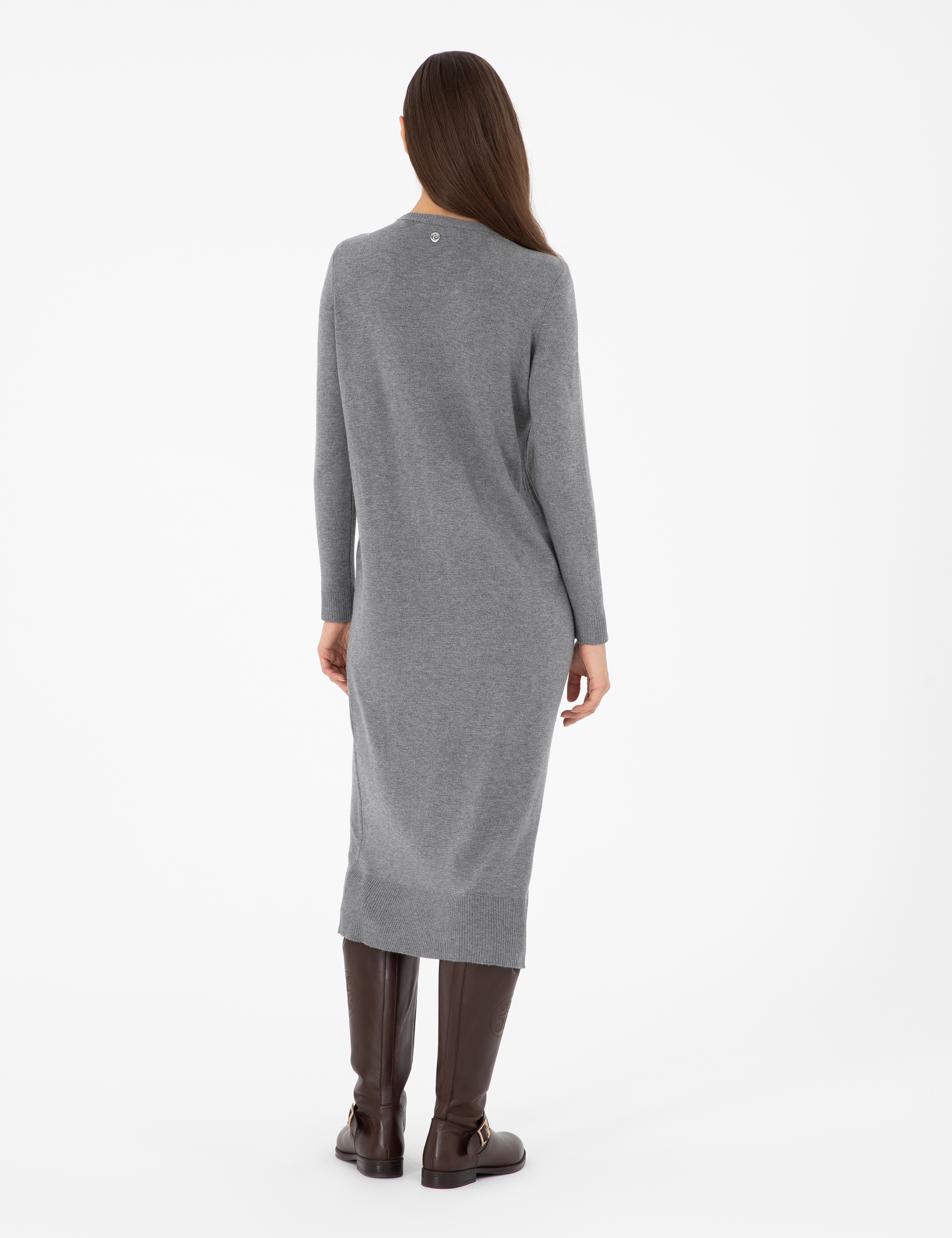 Antrasit Regular Fit Triko Elbise - Image 5