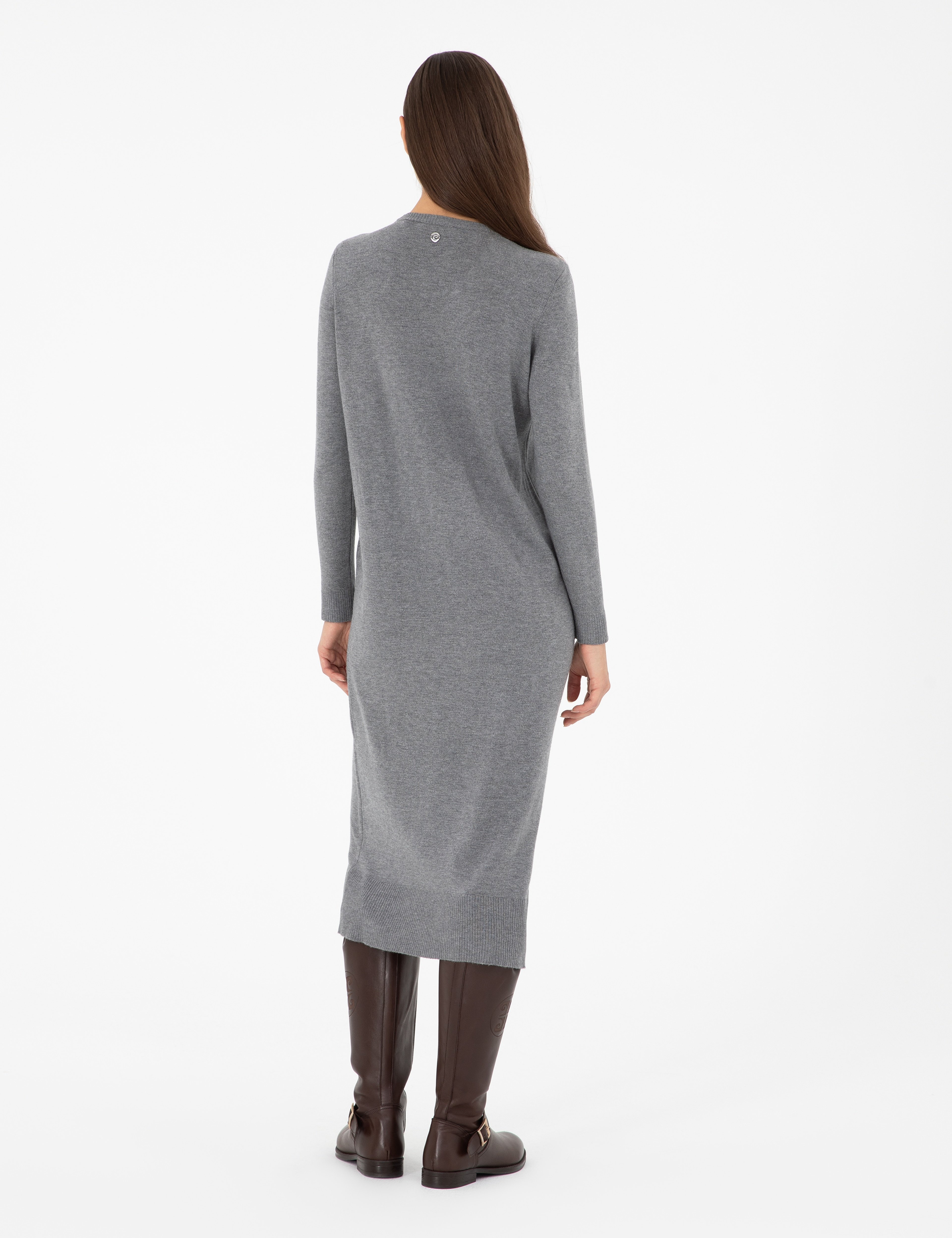Antrasit Regular Fit Triko Elbise