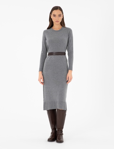 Antrasit Regular Fit Triko Elbise