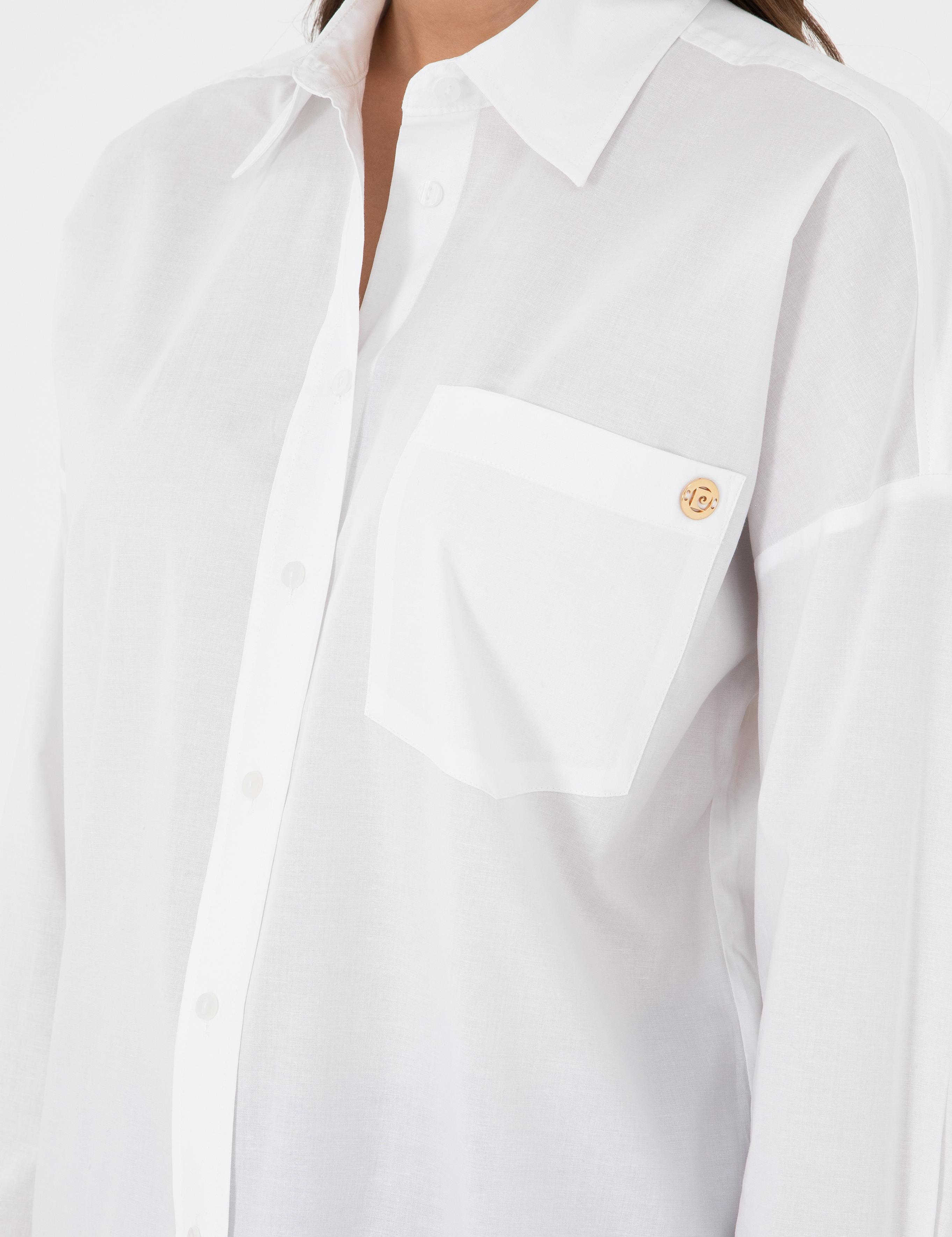 Beyaz Oversize Uzun Kollu Gömlek