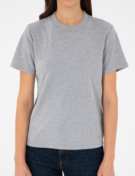 Gri Melanj Slim Fit Basic Tişört - 50288572033