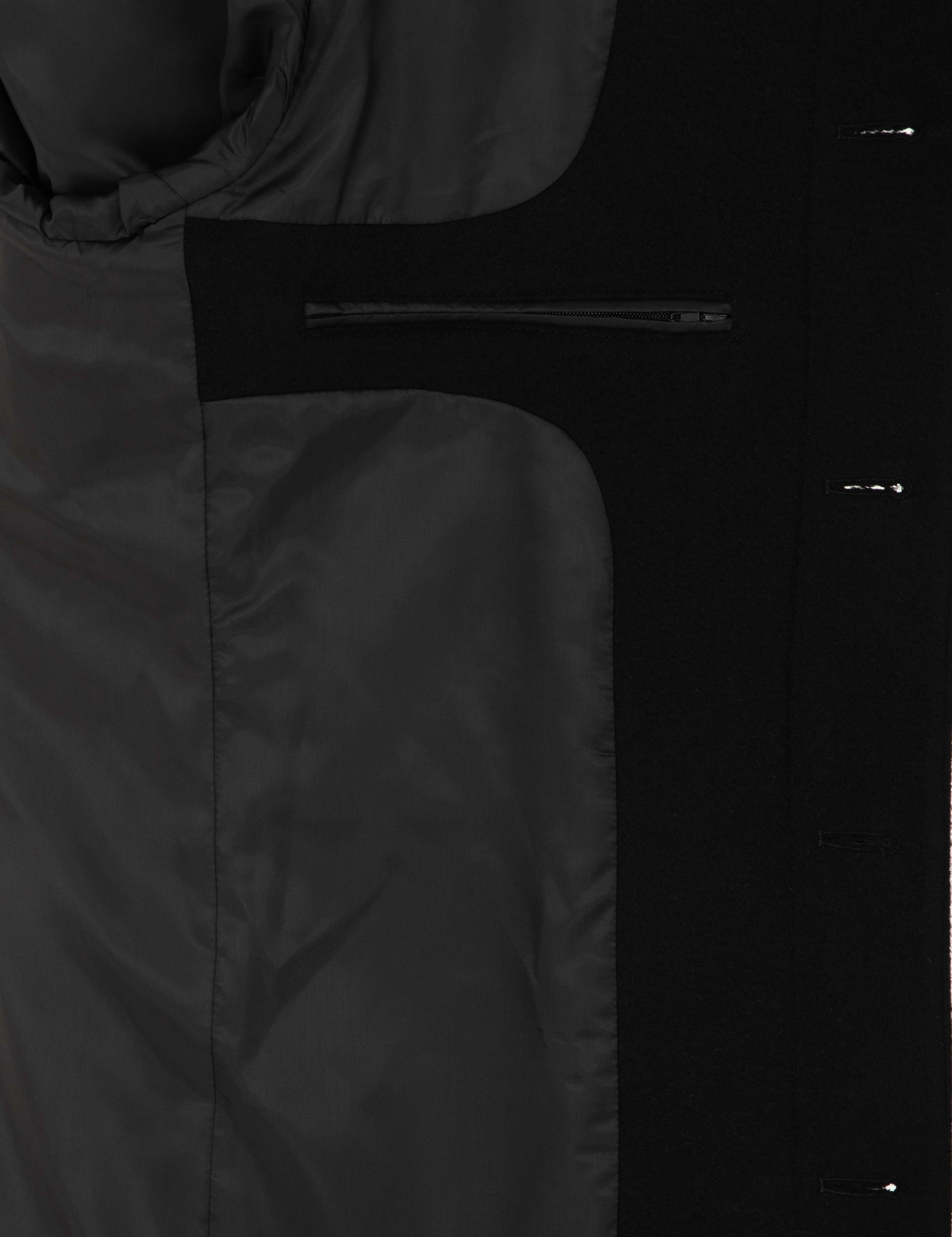 Siyah Yün Karışımlı Slim Fit Palto - Image 6