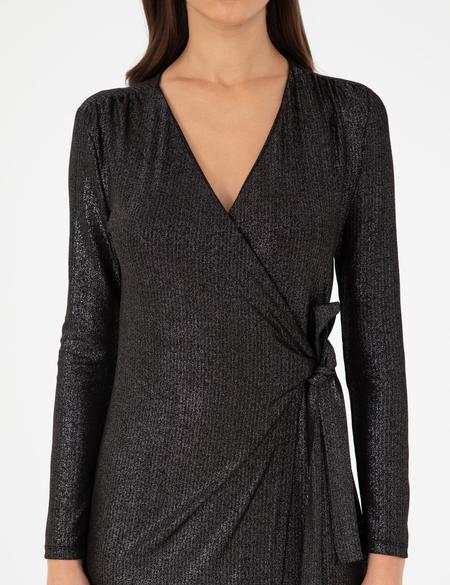 Siyah Slim Fit Örme Elbise - 50296431005