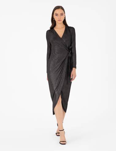 Siyah Slim Fit Örme Elbise