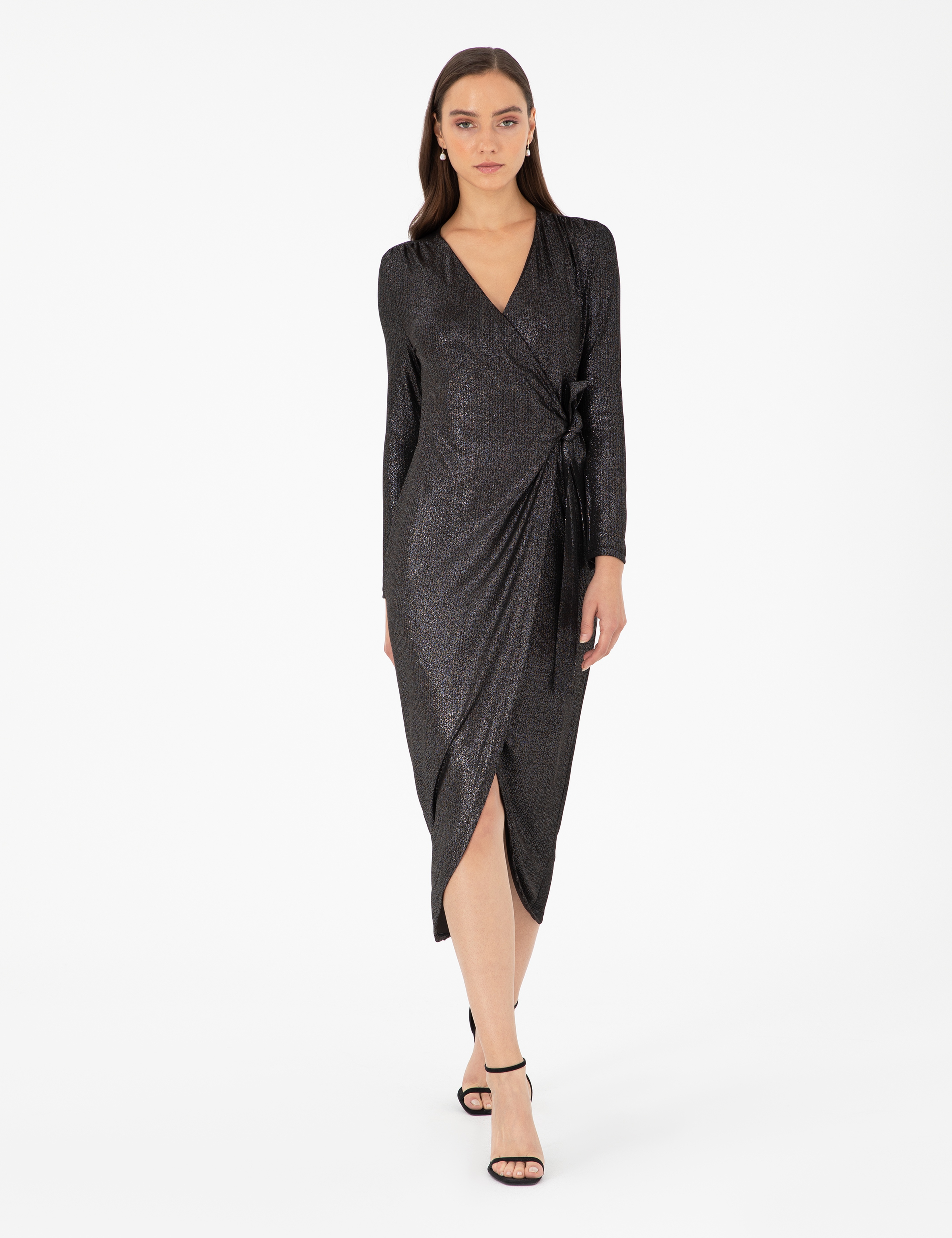 Siyah Slim Fit Örme Elbise
