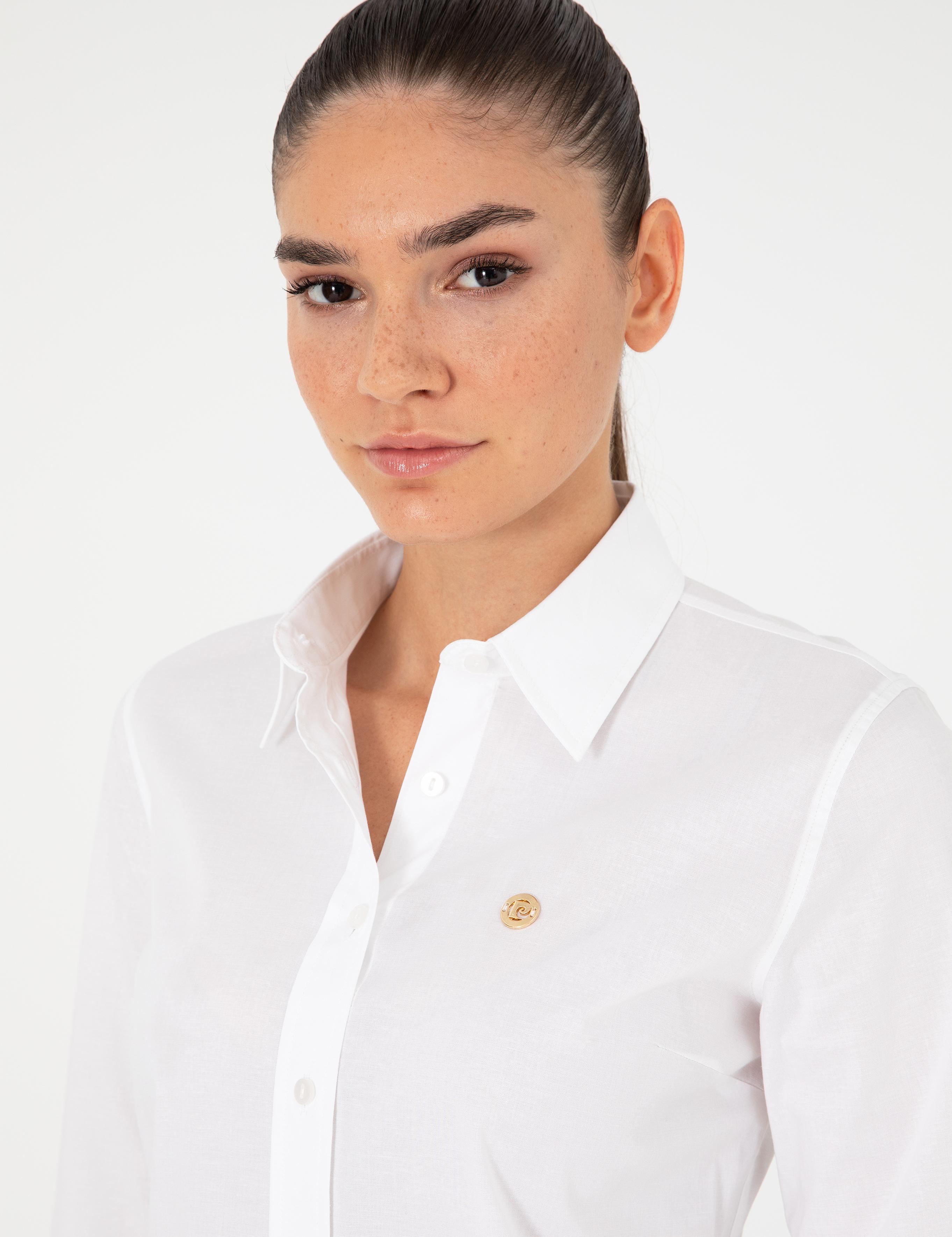 Beyaz Slim Fit Uzun Kollu Gömlek