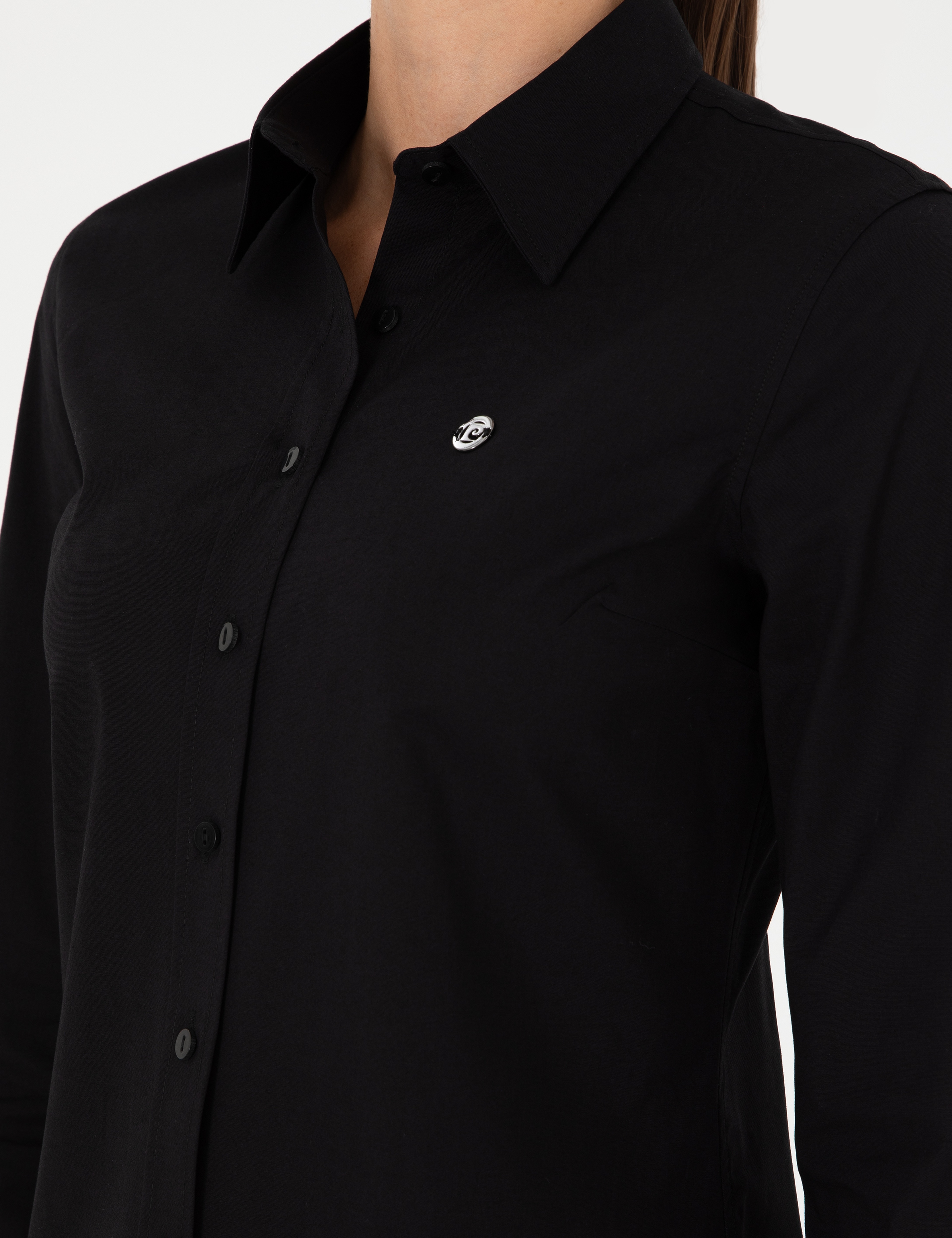 Siyah Slim Fit Uzun Kollu Gömlek - Image 7