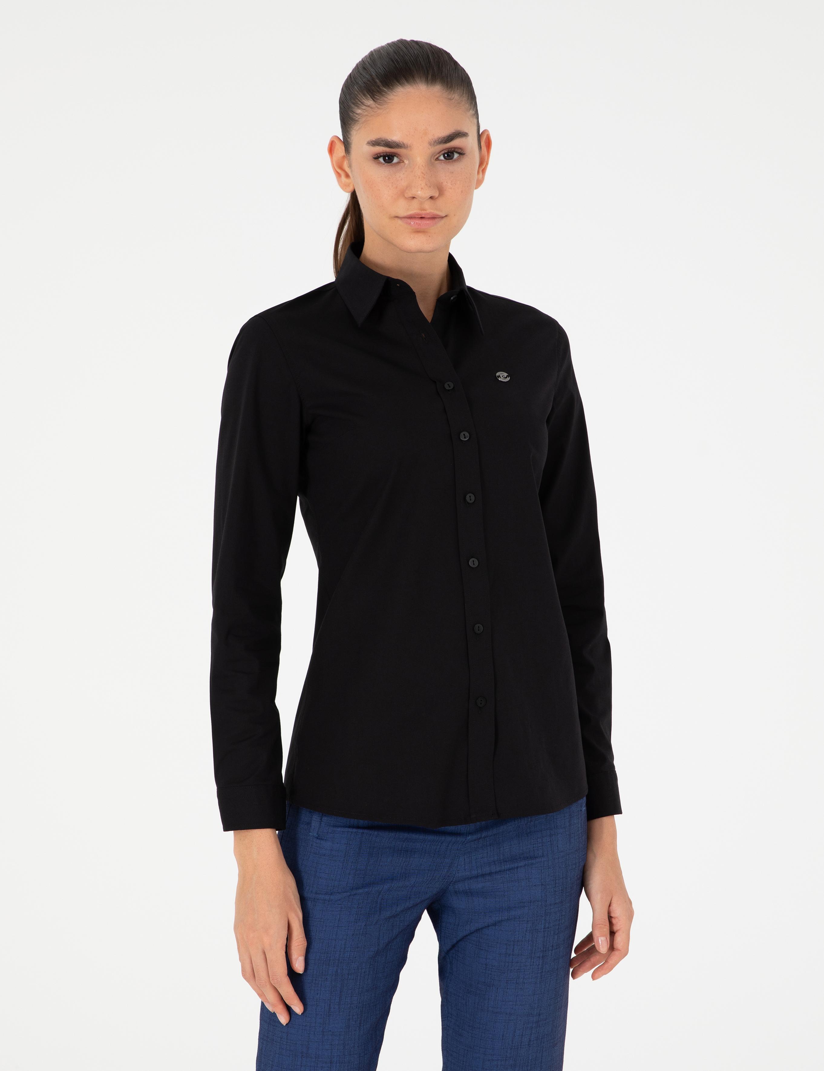 Siyah Slim Fit Uzun Kollu Gömlek