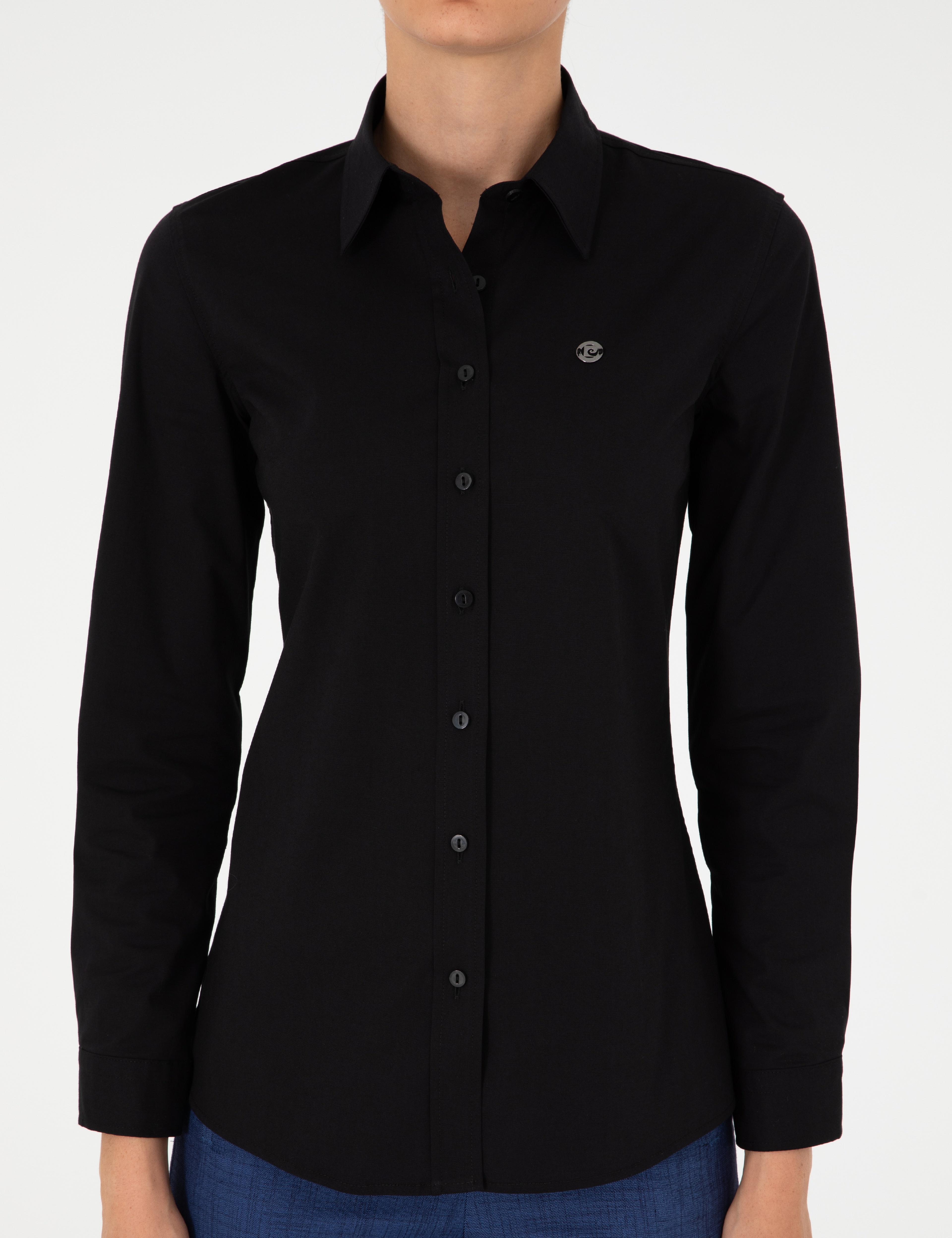 Siyah Slim Fit Uzun Kollu Gömlek
