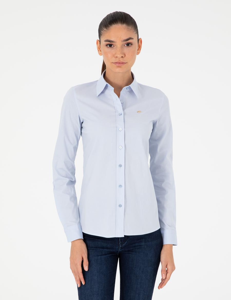 Açık Mavi Slim Fit Uzun Kollu Gömlek