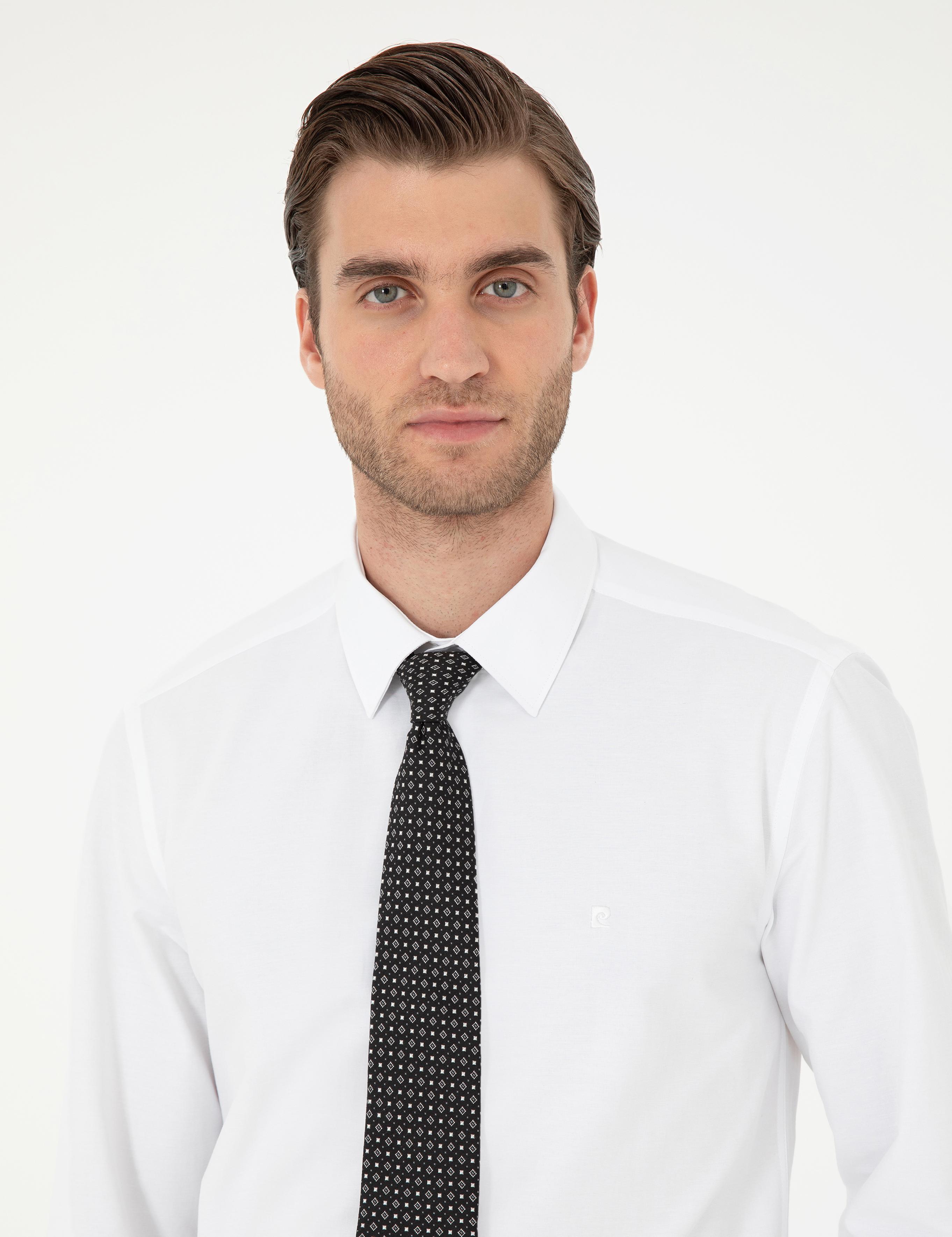 Beyaz Slim Fit Uzun Kollu Basic Gömlek