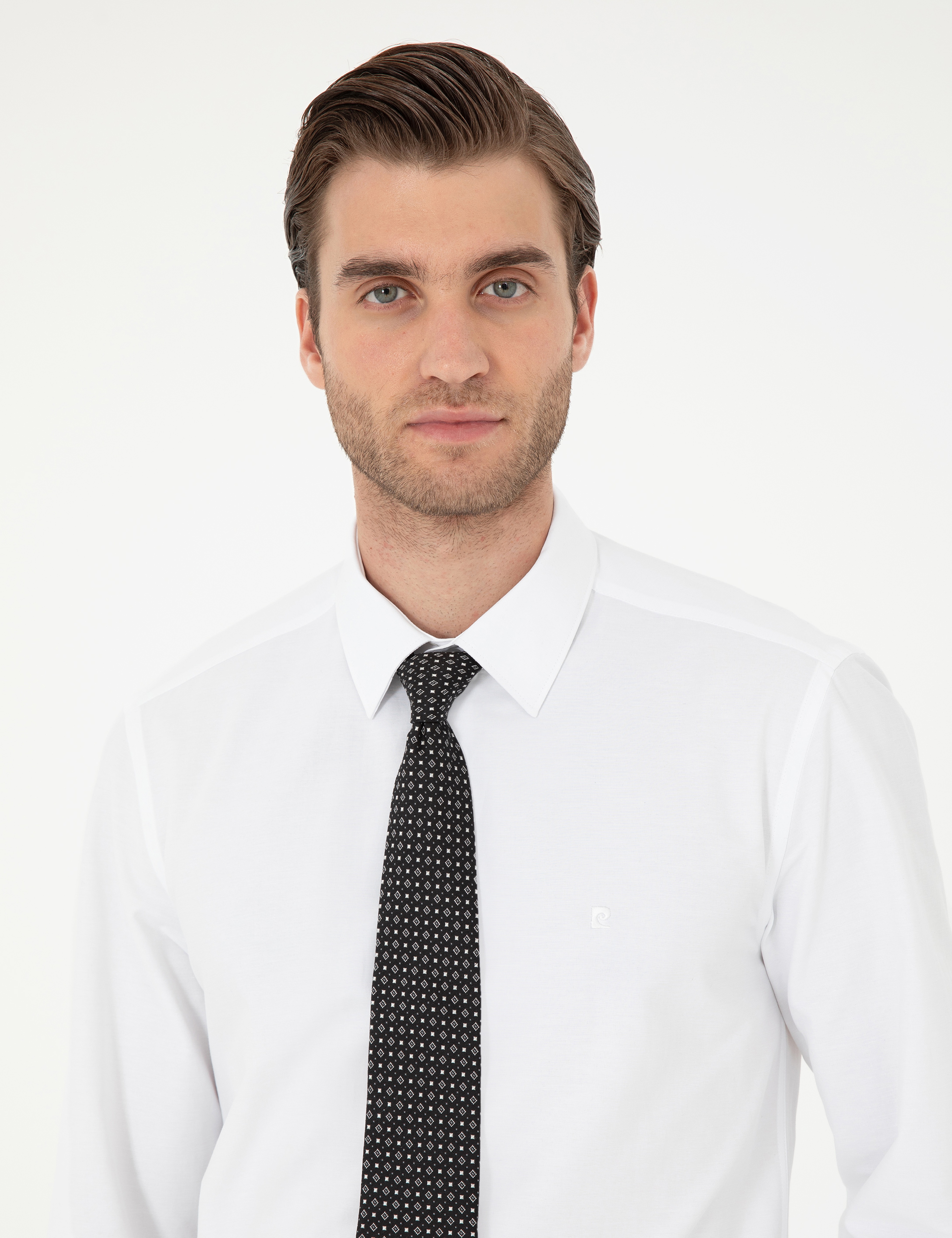 Beyaz Slim Fit Uzun Kollu Basic Gömlek - Image 2