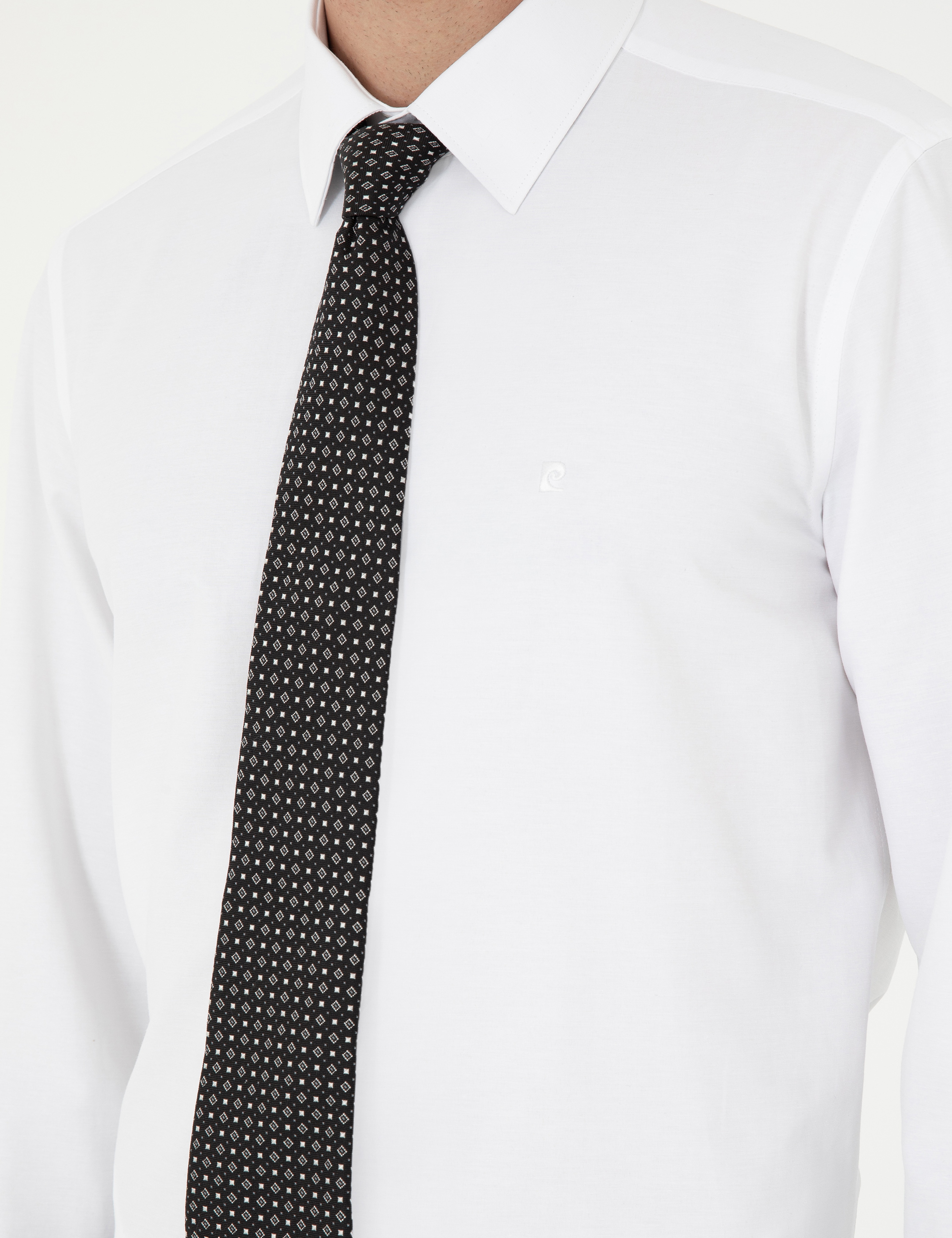 Beyaz Slim Fit Uzun Kollu Basic Gömlek - Image 7
