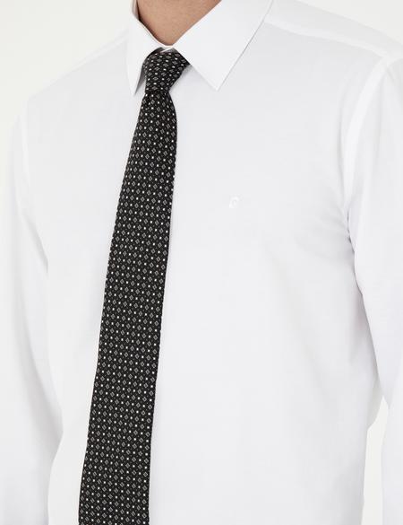 Beyaz Slim Fit Uzun Kollu Basic Gömlek - 50297903028