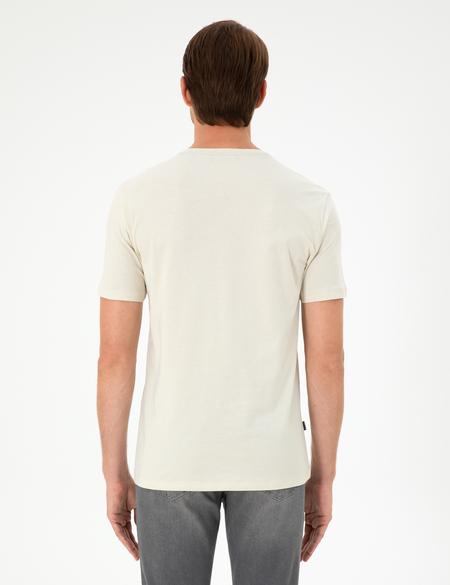 Taş %100 Pamuk Slim Fit Bisiklet Yaka Basic Tişört - 50306359032