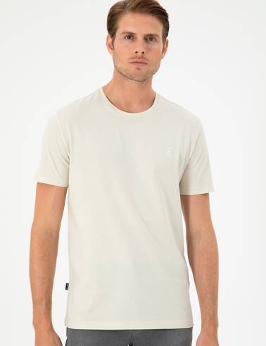 Taş Slim Fit %100 Pamuk Bisiklet Yaka Basic Tişört