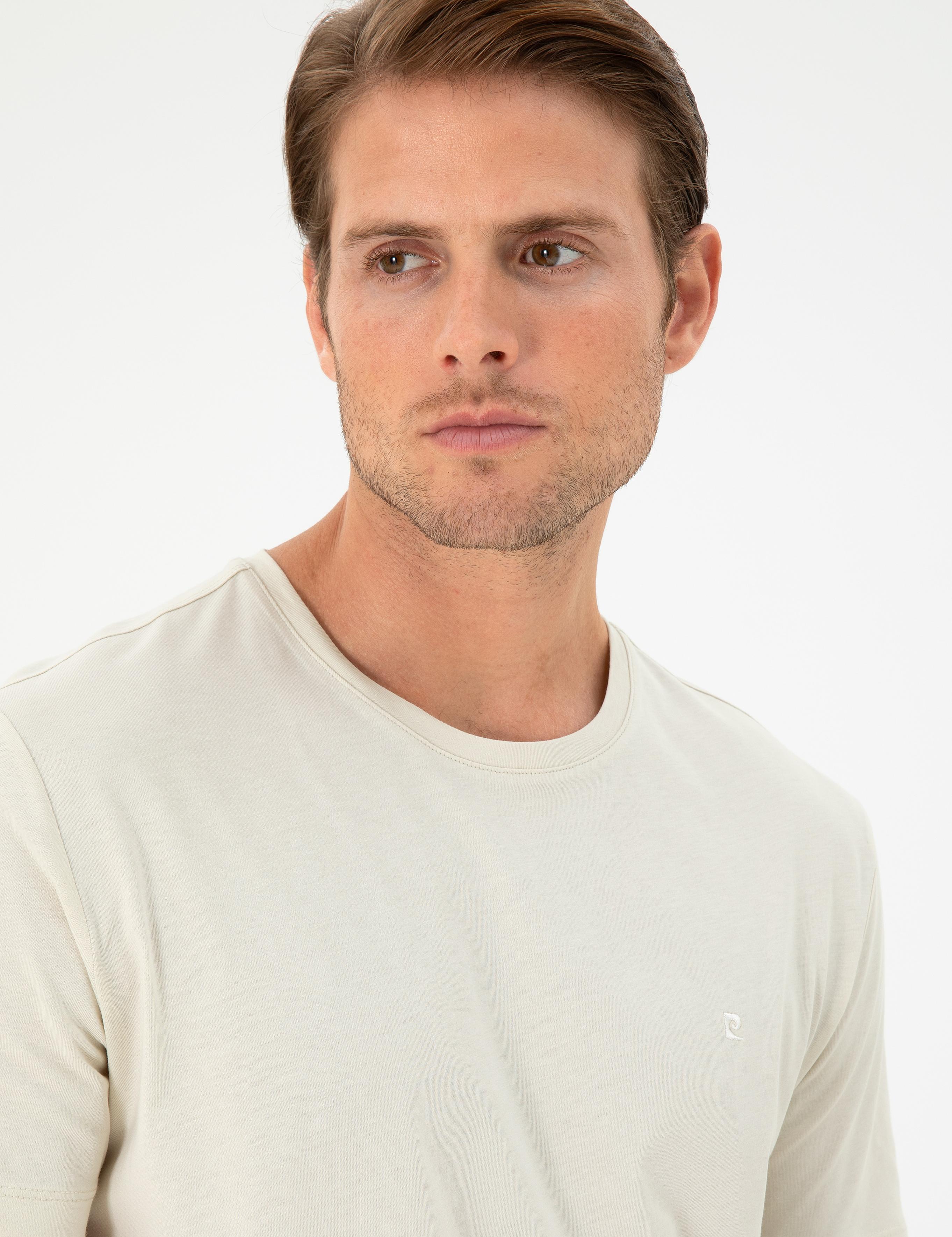 Taş %100 Pamuk Slim Fit Bisiklet Yaka Basic Tişört