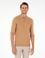 Koyu Camel Slim Fit Düğmeli Polo Yaka Triko Kazak
