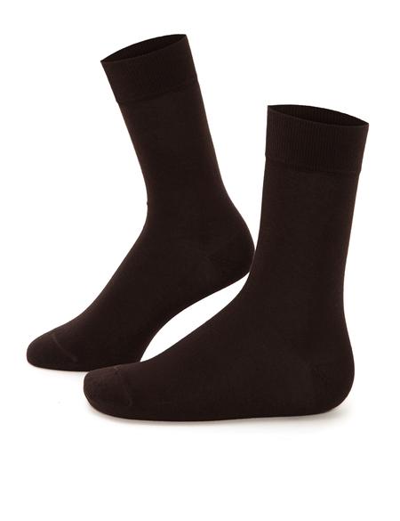 Erkek Kahverengi Düz Soket Çorap - 50253350004