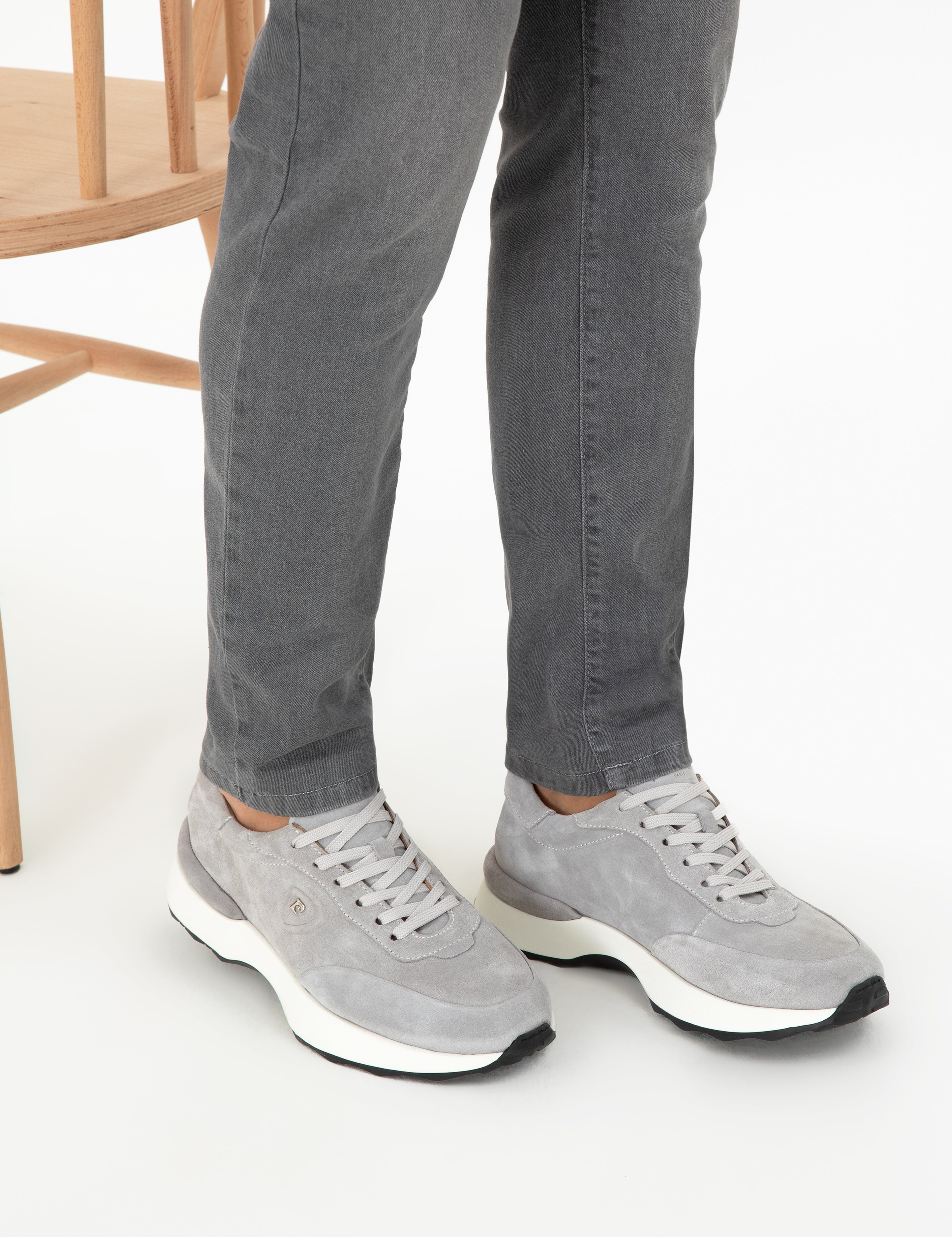 Gri %100 Deri Casual Ayakkabı - Image 6