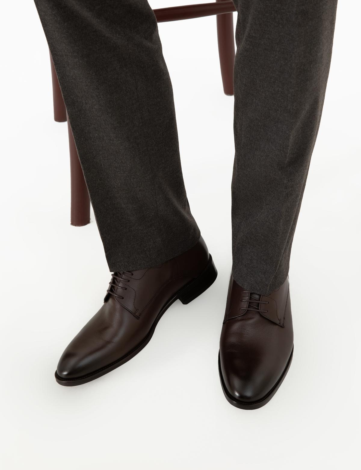 Kahverengi %100 Deri Klasik Ayakkabı - 50295848013