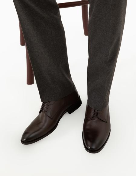 Kahverengi %100 Deri Klasik Ayakkabı - 50295848013