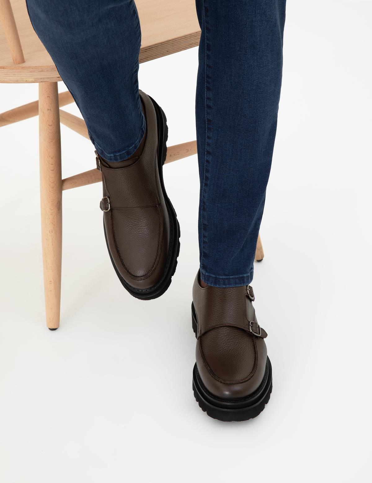 Kahverengi %100 Deri Casual Ayakkabı - 50295903006