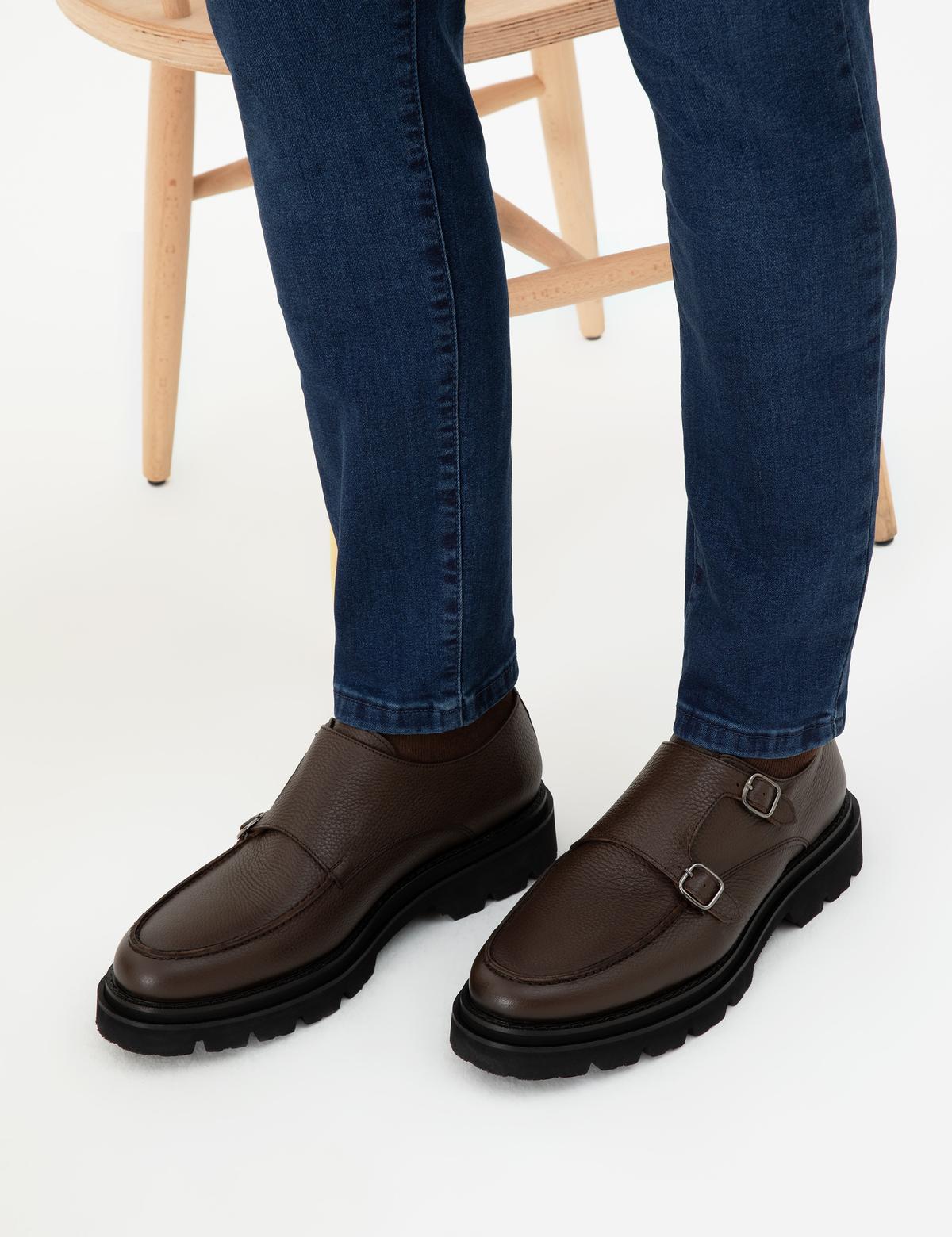 Kahverengi %100 Deri Casual Ayakkabı - 50295903006