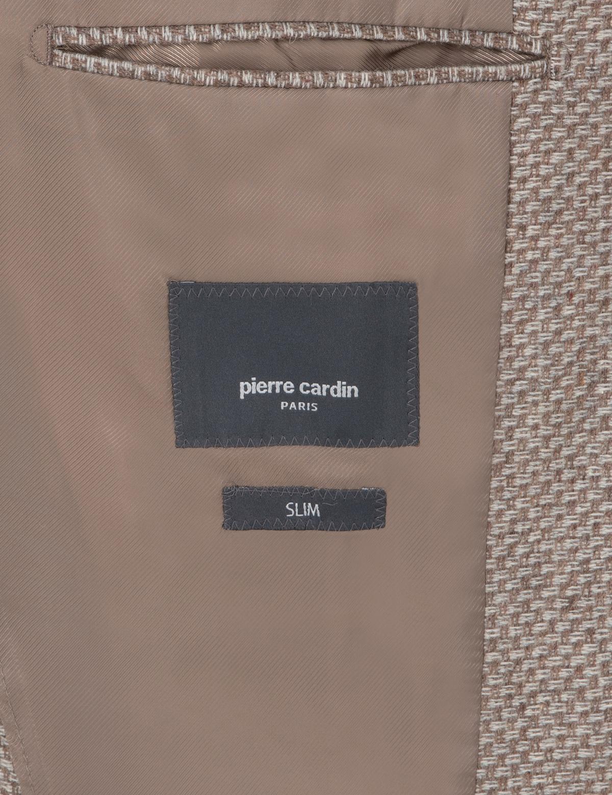 Açık Kahverengi Yün Karışımlı Slim Fit Ceket - 50292127050