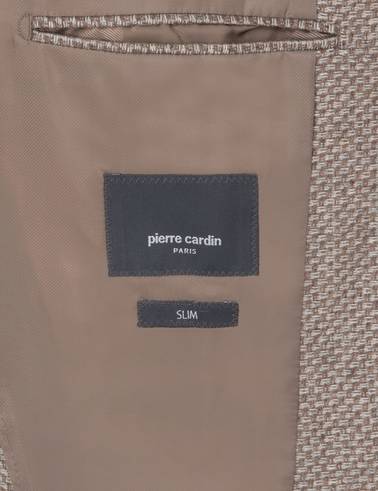 Açık Kahverengi Yün Karışımlı Slim Fit Ceket