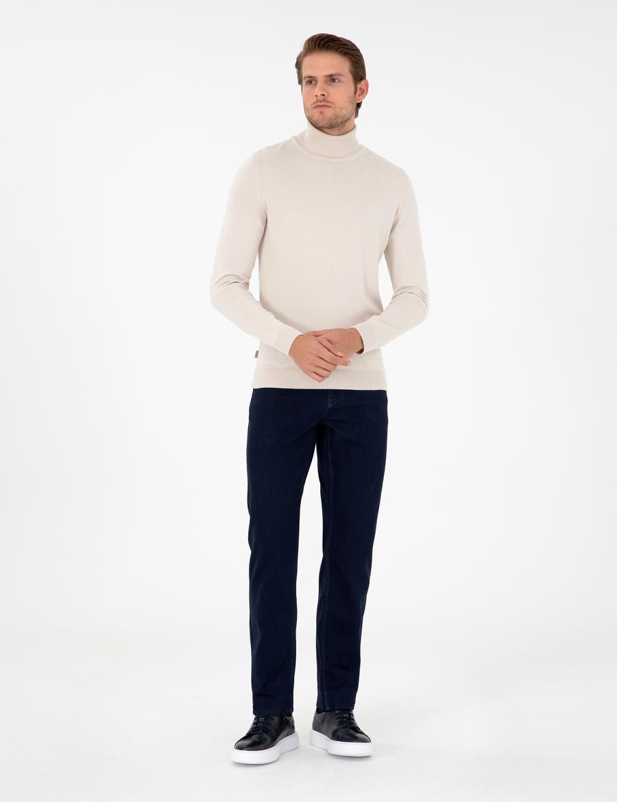 Lacivert Straight Fit Jean Pantolon