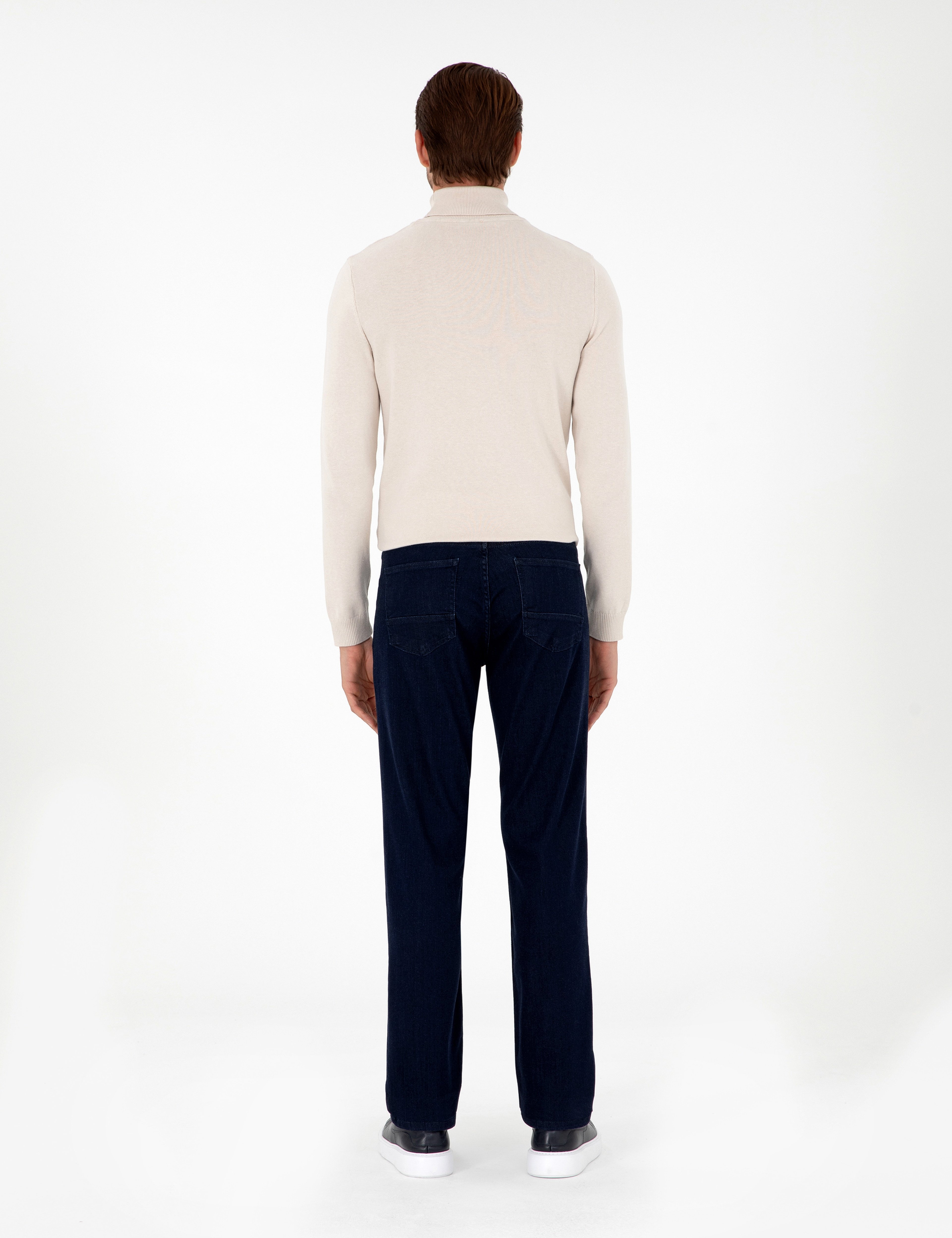 Lacivert Straight Fit Jean Pantolon - Image 4