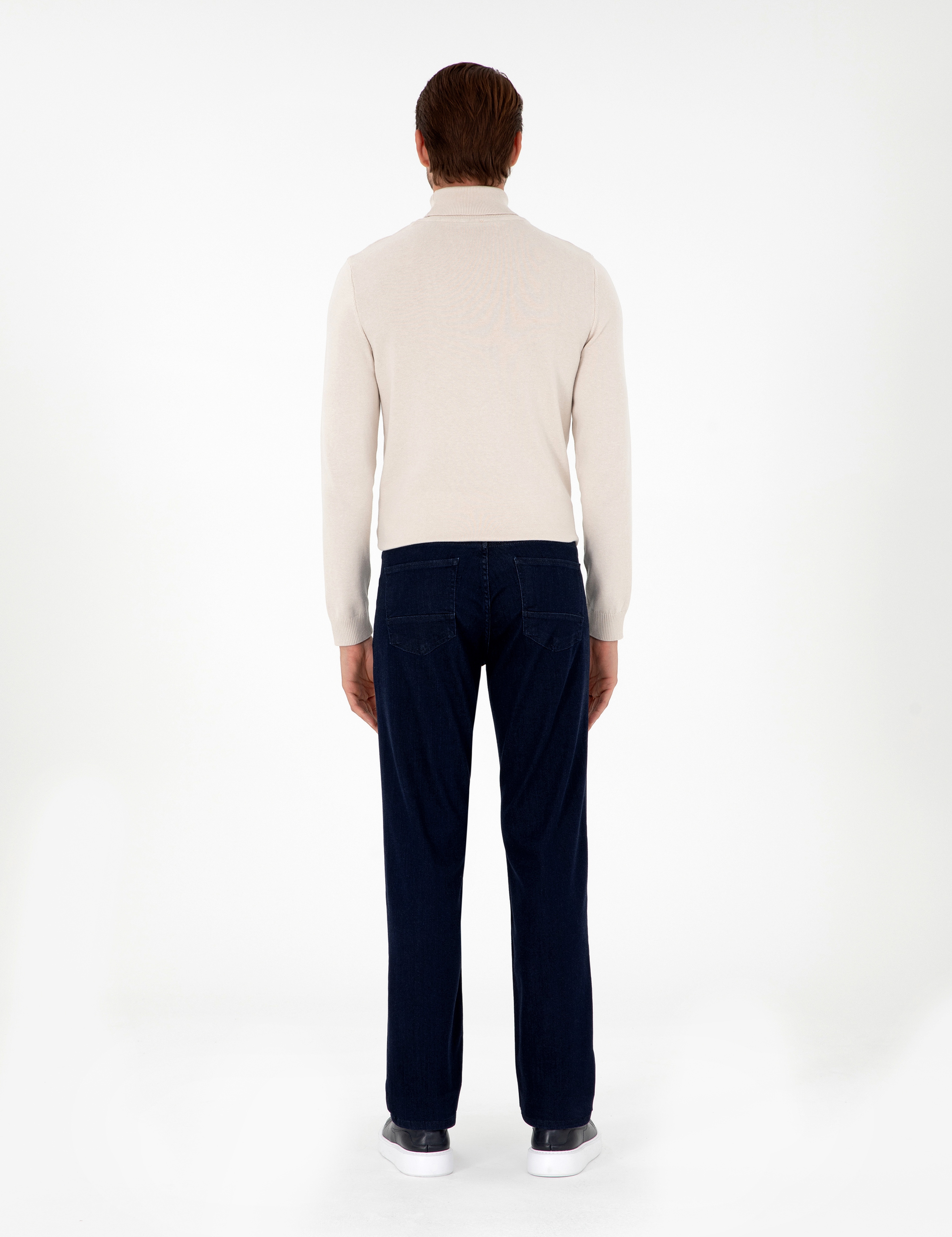 Lacivert Straight Fit Jean Pantolon