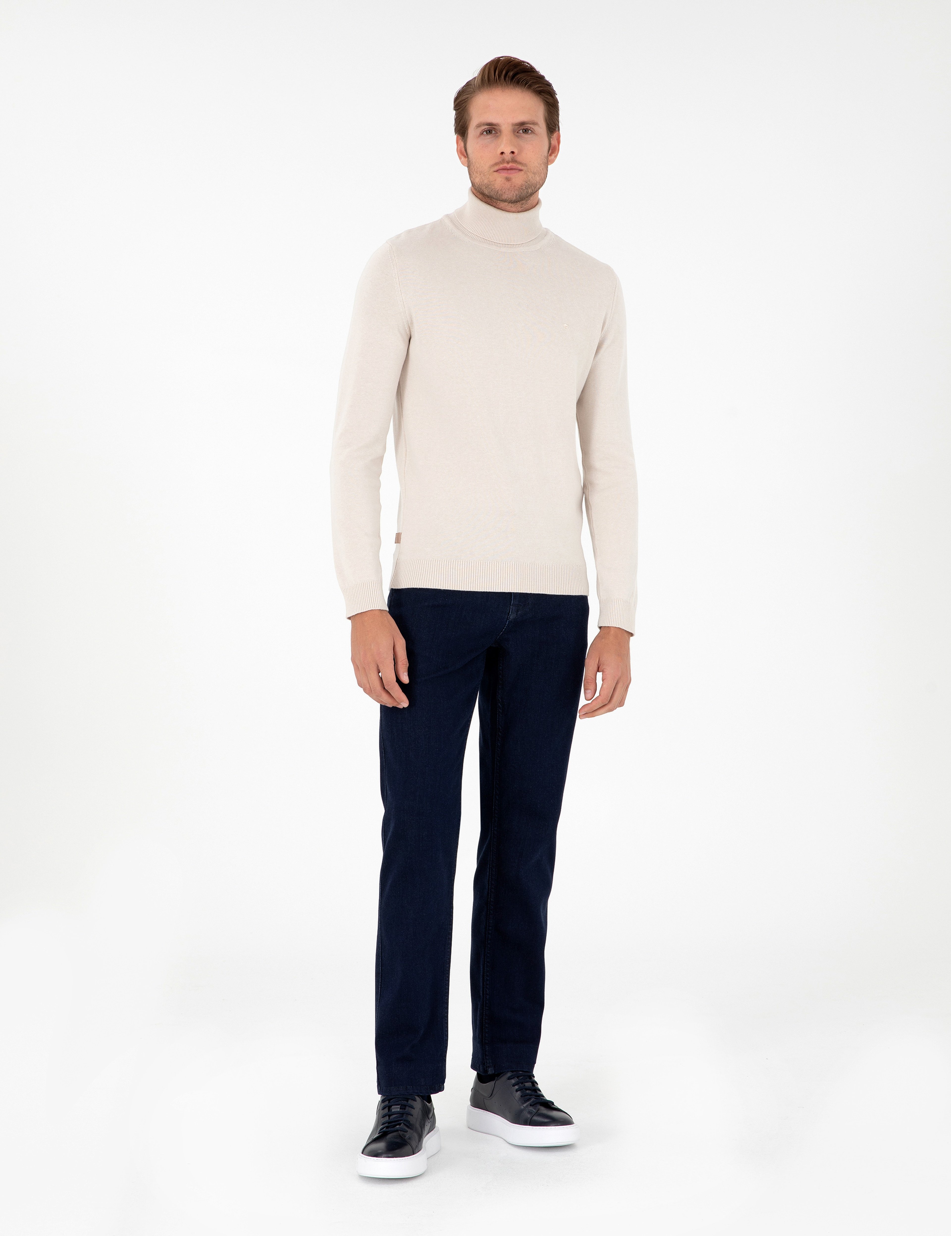 Lacivert Straight Fit Jean Pantolon - Image 3