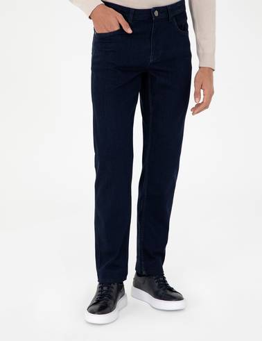 Lacivert Straight Fit Jean Pantolon