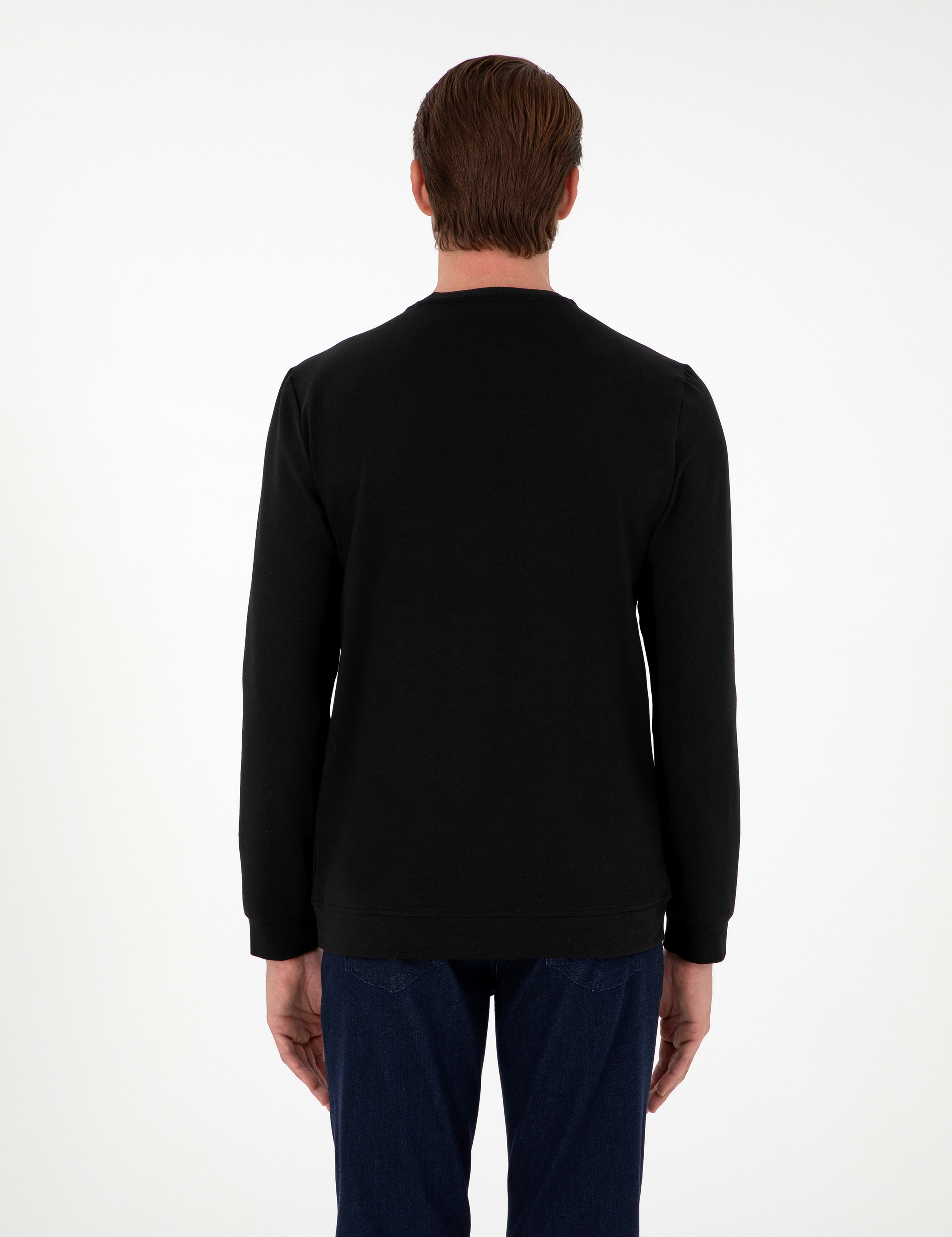 Siyah Regular Fit Sweatshirt - Image 5