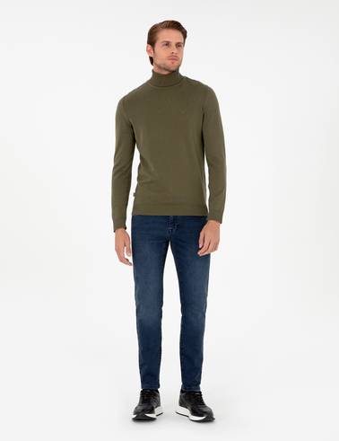Lacivert Slim Fit Jean Pantolon