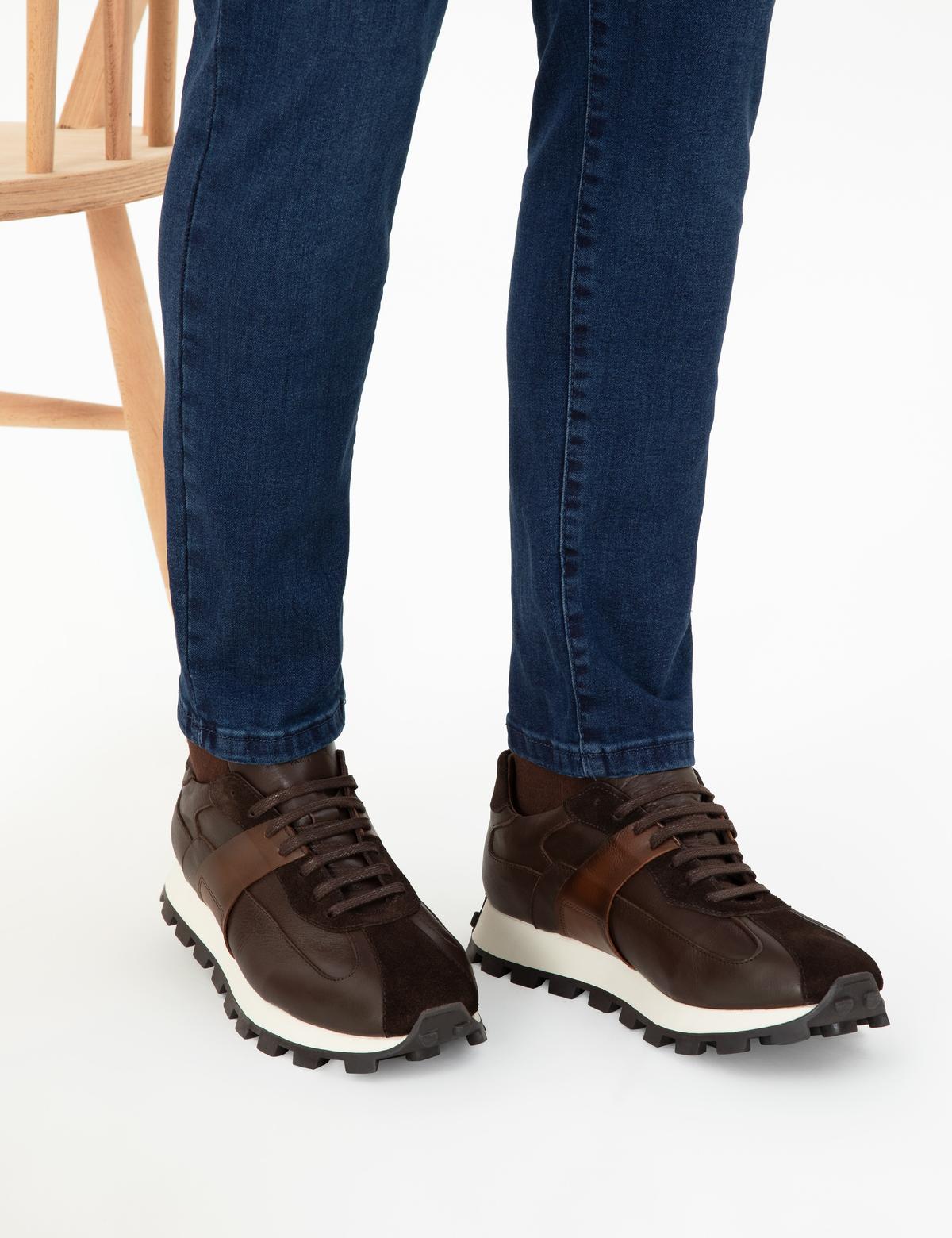 Kahverengi %100 Deri Casual Ayakkabı - 50296090021